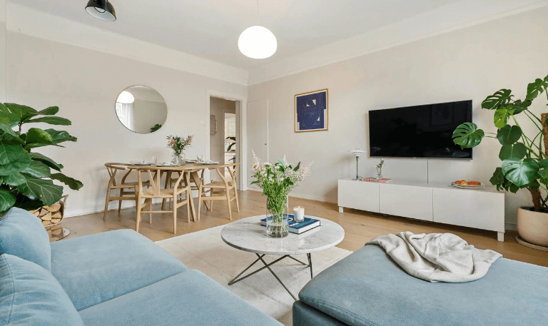 Living Room with Wellness Centered