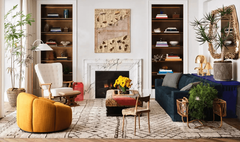 living room with Vintage Decor